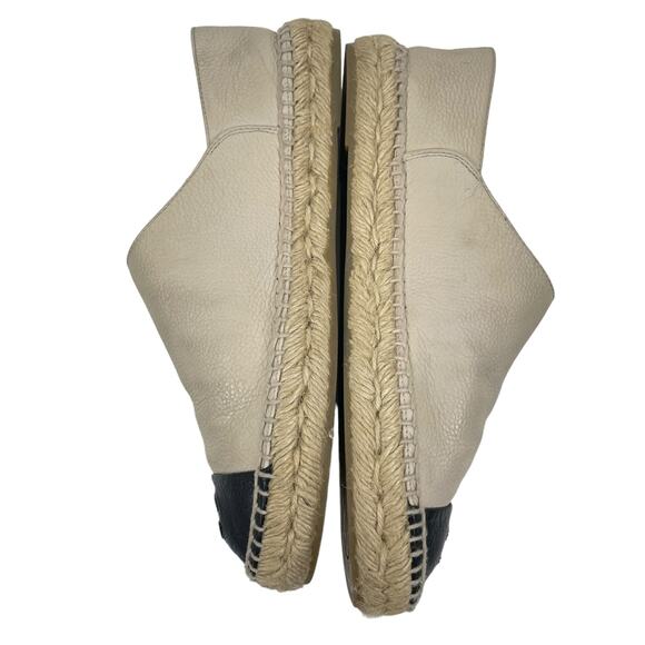 Chanel CC Logo Cap Toe Espadrille Flats Calfskin Leather Neutral Size 40 - Picture 5 of 10